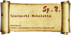Szeleczki Nikoletta névjegykártya