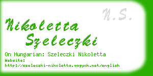 nikoletta szeleczki business card